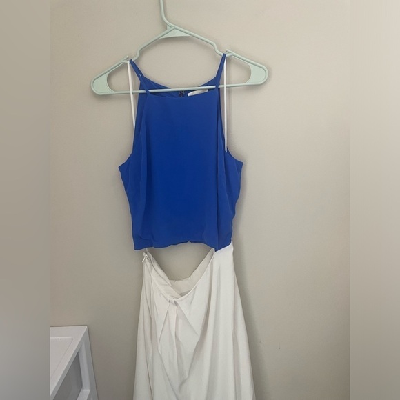 Band Of Outsiders Color Block Cut out 100% Silk Maxi Dress Size 2 - Picture 2 of 13